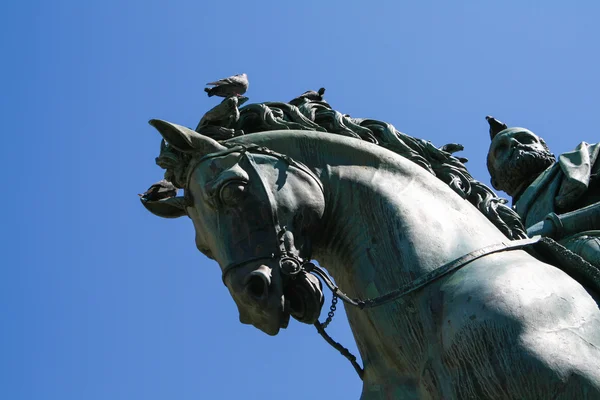 フィレンツェでの乗馬の彫像 ストックフォト