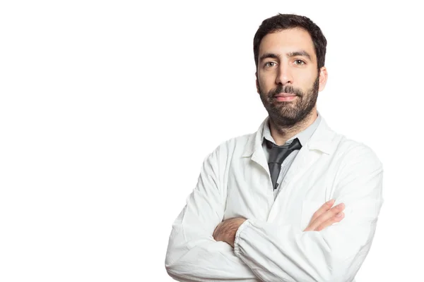 Portrait of young european doctor isolated — Stock Photo, Image