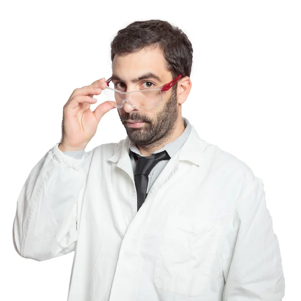 Retrato de jovem médico europeu isolado — Fotografia de Stock