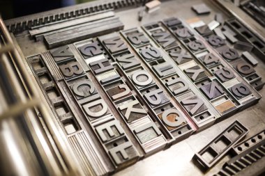 Old typography printing machine clipart