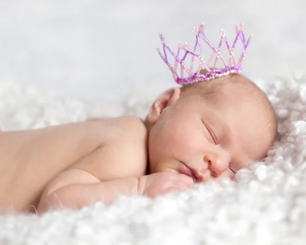 Portrait of cute sleeping newborn girl — Stock Photo, Image