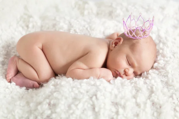 Portrait of cute sleeping newborn girl — Stock Photo, Image