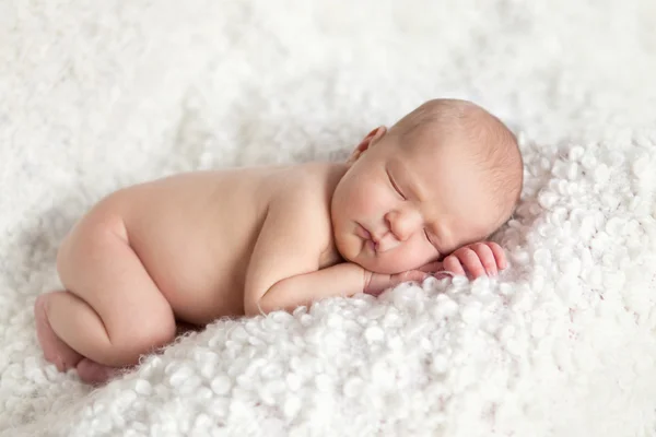 Portrait of cute sleeping newborn girl — Stock Photo, Image