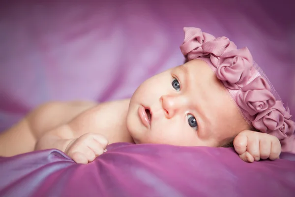 Portrait of cute newborn girl — Stock Photo, Image