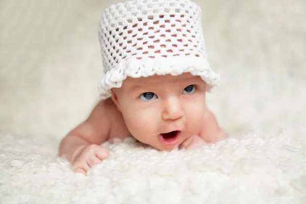 Portrait of cute newborn girl — Stock Photo, Image