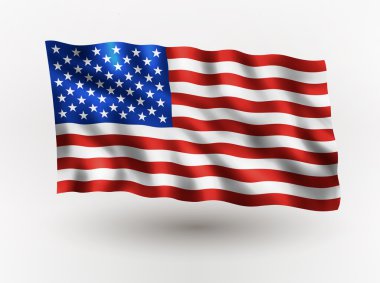 Amerikan bayrağı sallıyor.