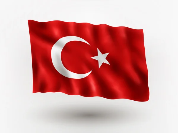 Flagge der Türkei. — Stockvektor