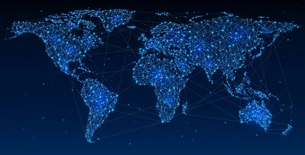 Globala nätverk och kommunikation — Stock vektor