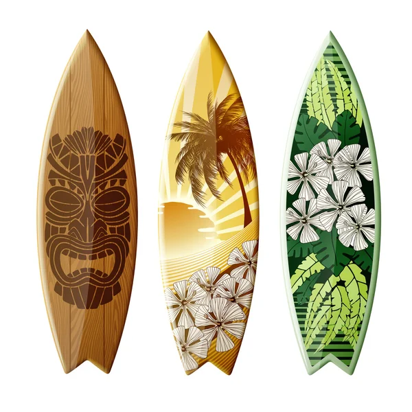 Planches de surf avec design — Image vectorielle