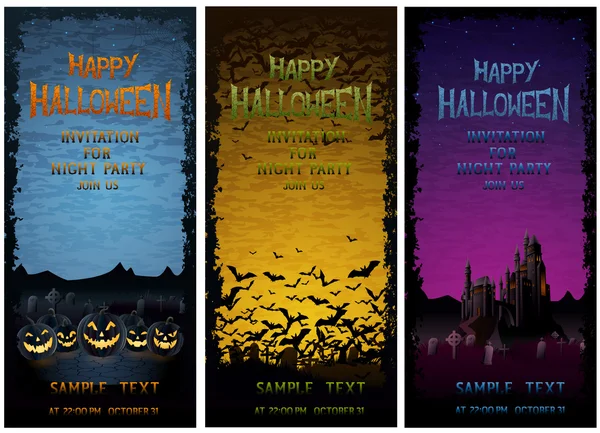 Invitaciones para fiestas de Halloween — Vector de stock