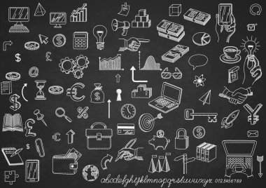 Kara tahta üzerinde simge kümesi