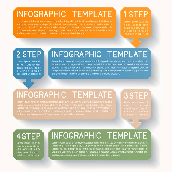 Business Template Four Steps — Stock Vector