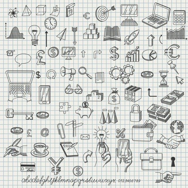 Set of hand drawn icons — Stock Vector