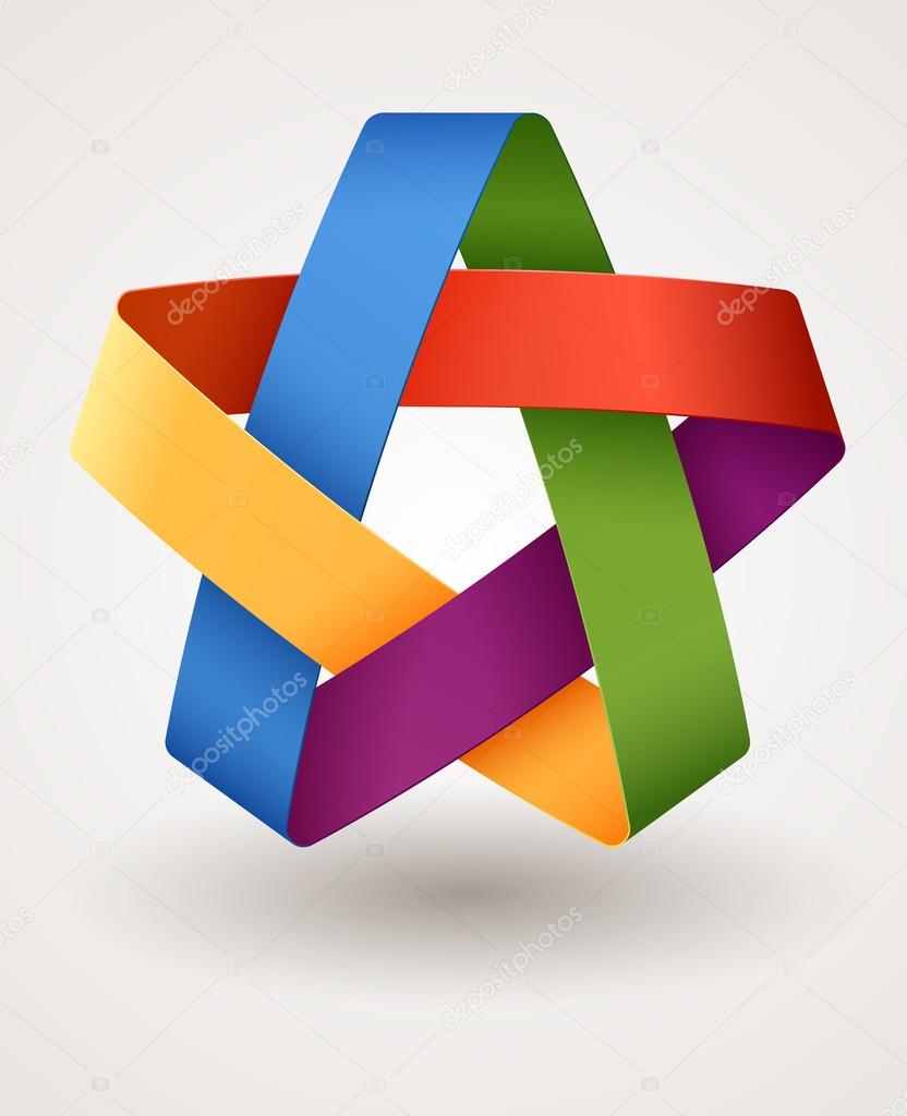 Colorful abstract star, logo design, EPS 10