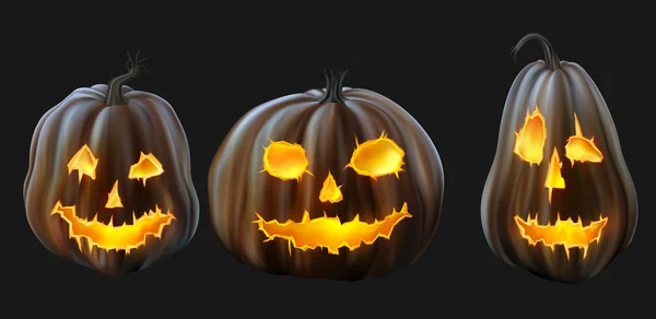 Набор Jack o Lanterns — стоковый вектор