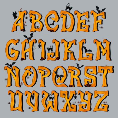 Spooky Halloween yazı tipi büyük harfler