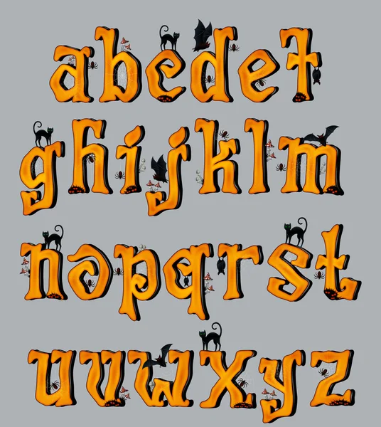 Spooky Halloween typsnitt versaler — Stock vektor