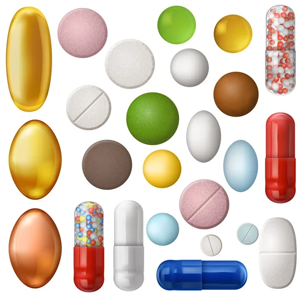 Set of pills — Stock Vector