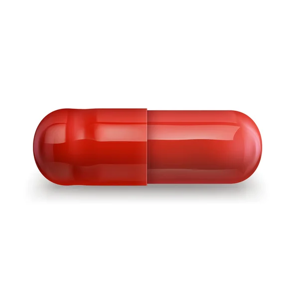 Single red pill — Stock Vector