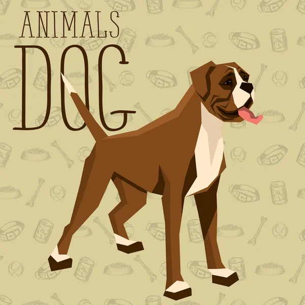 Боксерская геометрическая собака — стоковый вектор