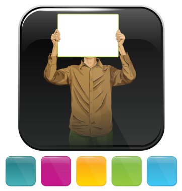 işadamı ile düğme simgesi