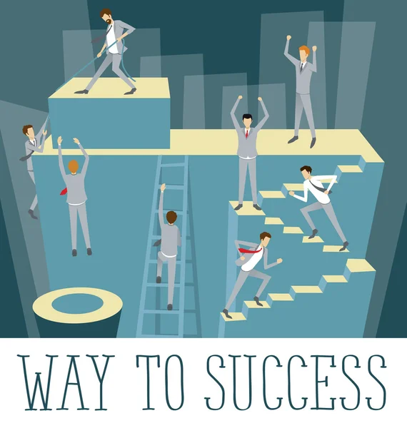Бізнес концепція шлях до успіху — стоковий вектор