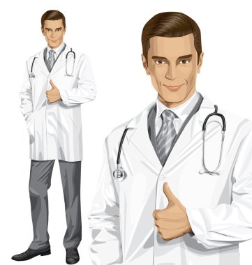 Steteskoplu erkek doktor.