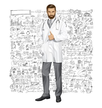 Steteskoplu erkek doktor.