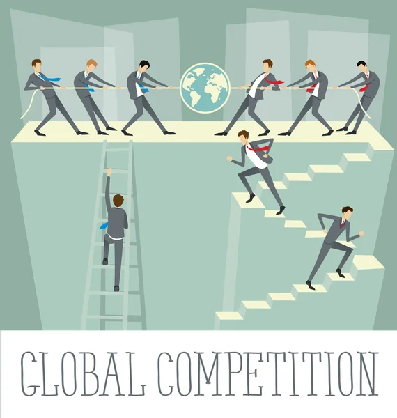 Concepto de negocio competencia global — Vector de stock