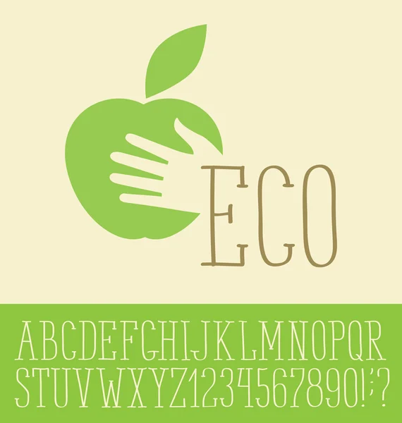 Apple with hand Logotype — Stock Vector