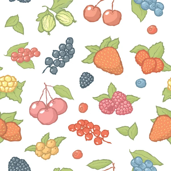 Seamless berries pattern — Stock Vector