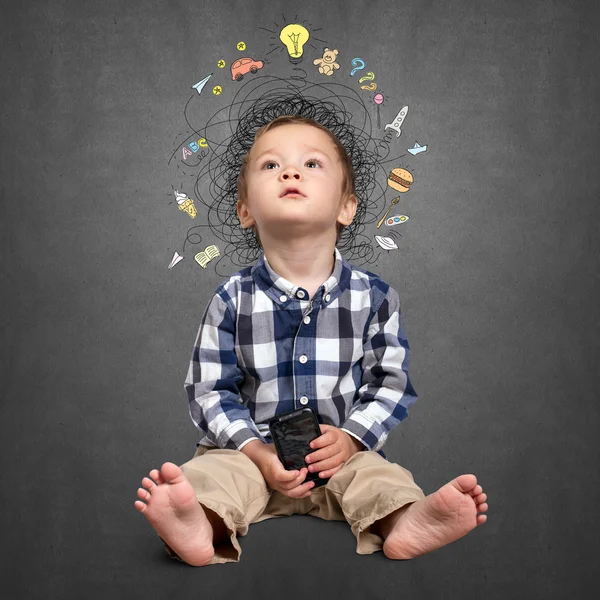 Little boy thinking — Stock Photo, Image