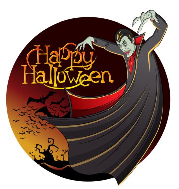 halloween Dracula banner clipart
