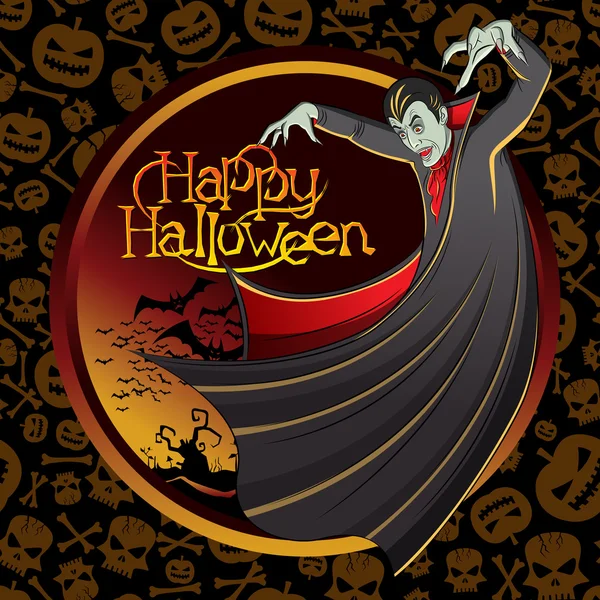 Banner de Drácula de Halloween — Vetor de Stock
