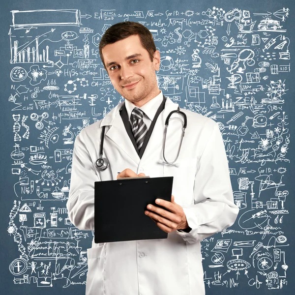 Lékař muže s schránky — Stock fotografie