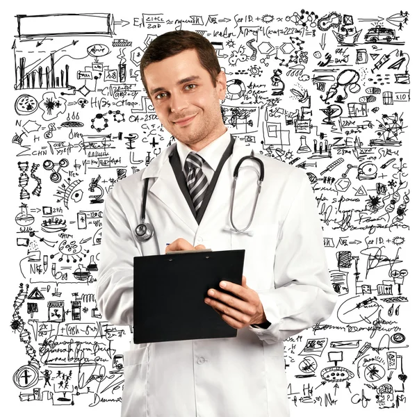 Medico uomo con appunti — Foto Stock