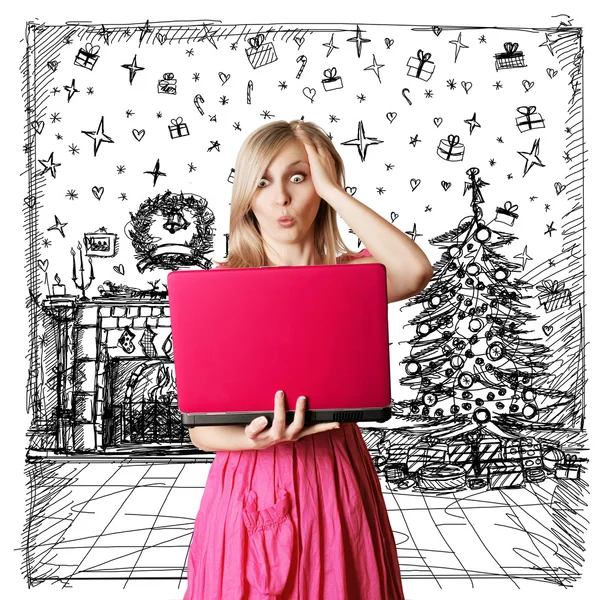 Woman Looking For Christmas Gifts — Stock Photo, Image