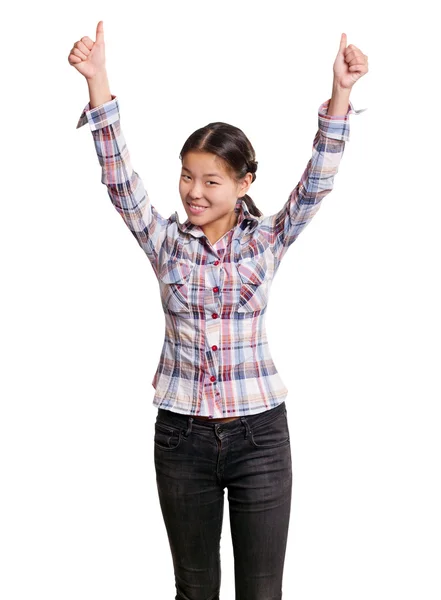 Asian Girl With Well Done — Stock Photo, Image