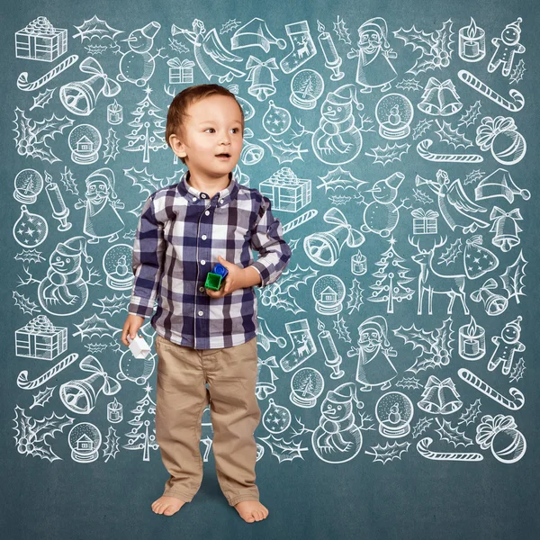 Boy Looking For Christmas Gifts — Stock Photo, Image