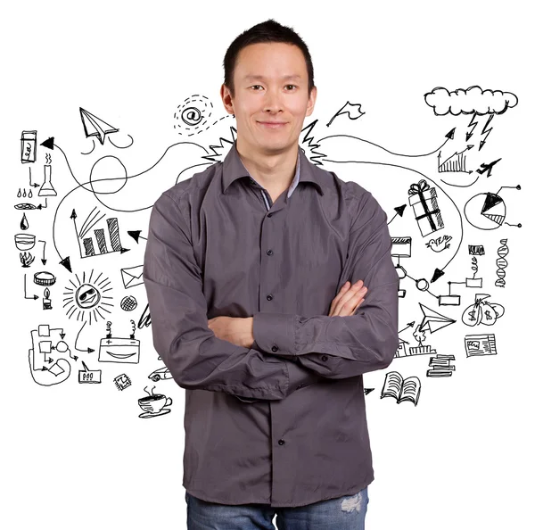 Asian Man With Folded Hands Stock Image