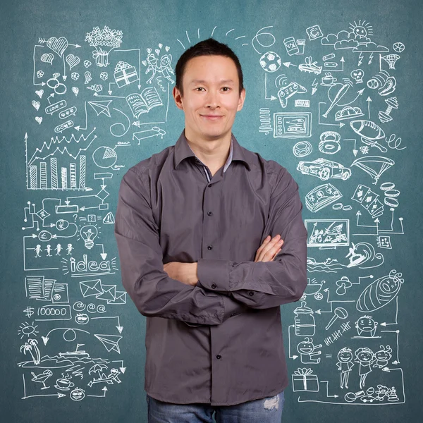 Asian Man With Folded Hands Stock Image