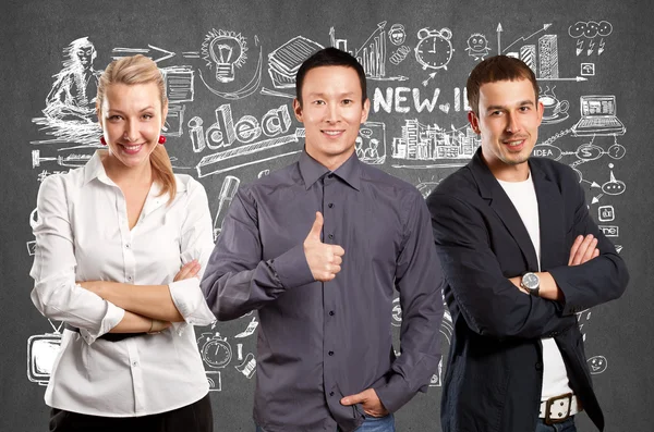 Trabajo en equipo y hombre de negocios — Foto de Stock