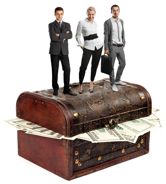 Business team and USA Dollars — Stock Photo, Image