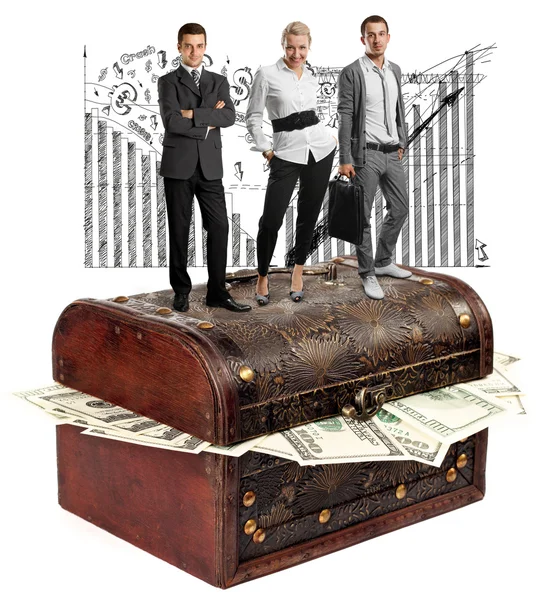 Business team and USA Dollars — Stock Photo, Image