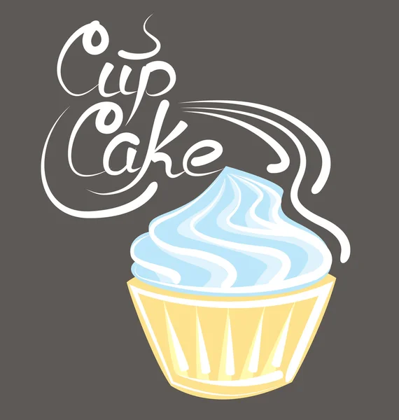 Cupcake mit kalligrafischer Inschrift — Stockvektor