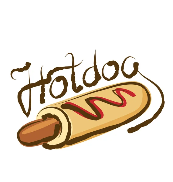 Hot dog s nápisem — Stockový vektor