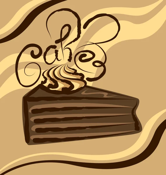 Gâteau au chocolat avec inscription — Image vectorielle