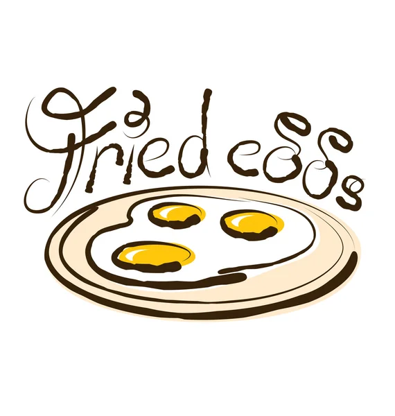 Fried Eggs with inscription — Stock Vector