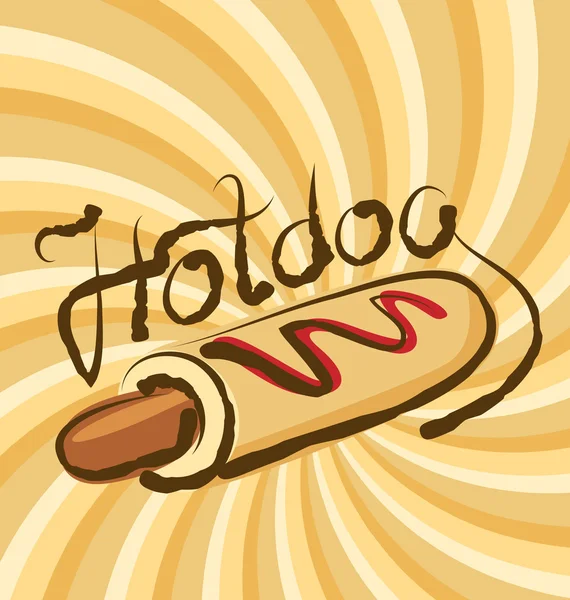 Hot dog felirat — Stock Vector