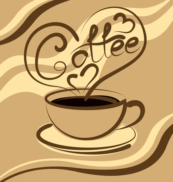 碑文とコーヒー カップ — ストックベクタ